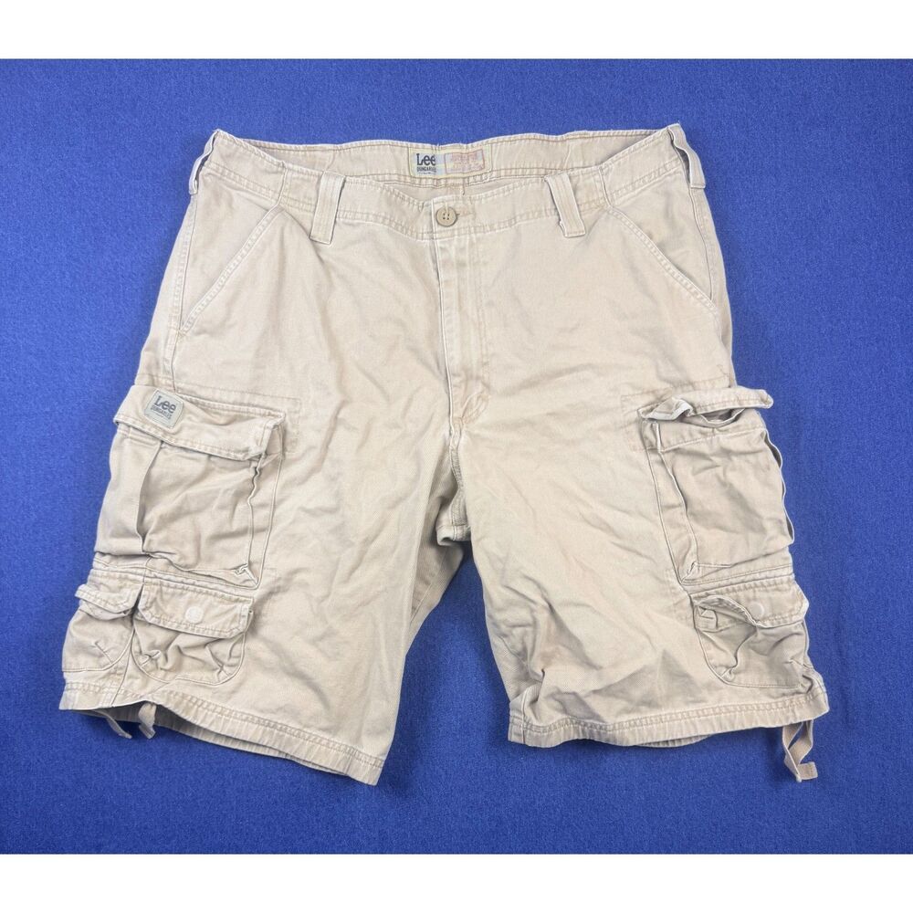 Lee Dungarees Men’s 36 Khaki Cargo Utility Shorts Multi Pocket Cotton